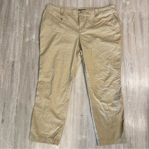 Lauren Ralph Lauren Khaki Pants Women’s Plus Size 18W Tan Lightweight High Rise